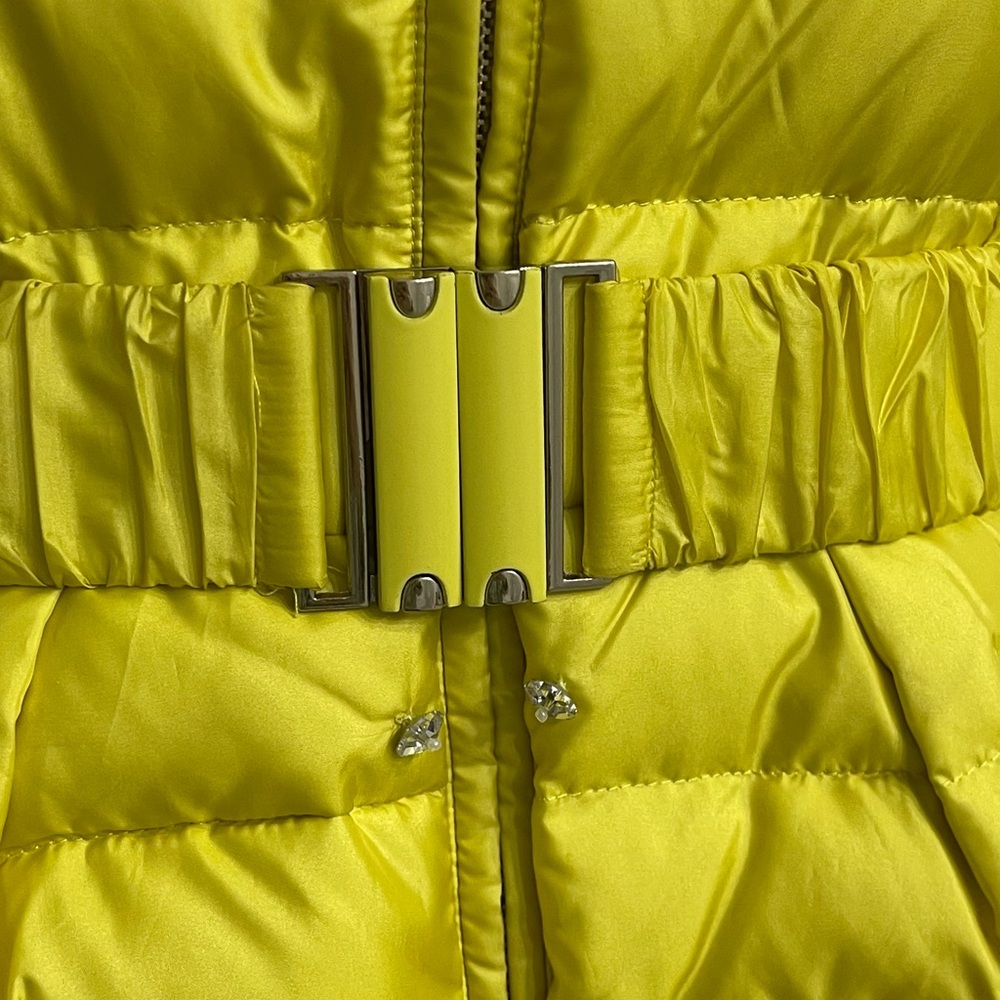 Women Winter Hooded Quilted Light Portable Down Coat Yellow Outerwear Size S/M - Picture 5 of 16
